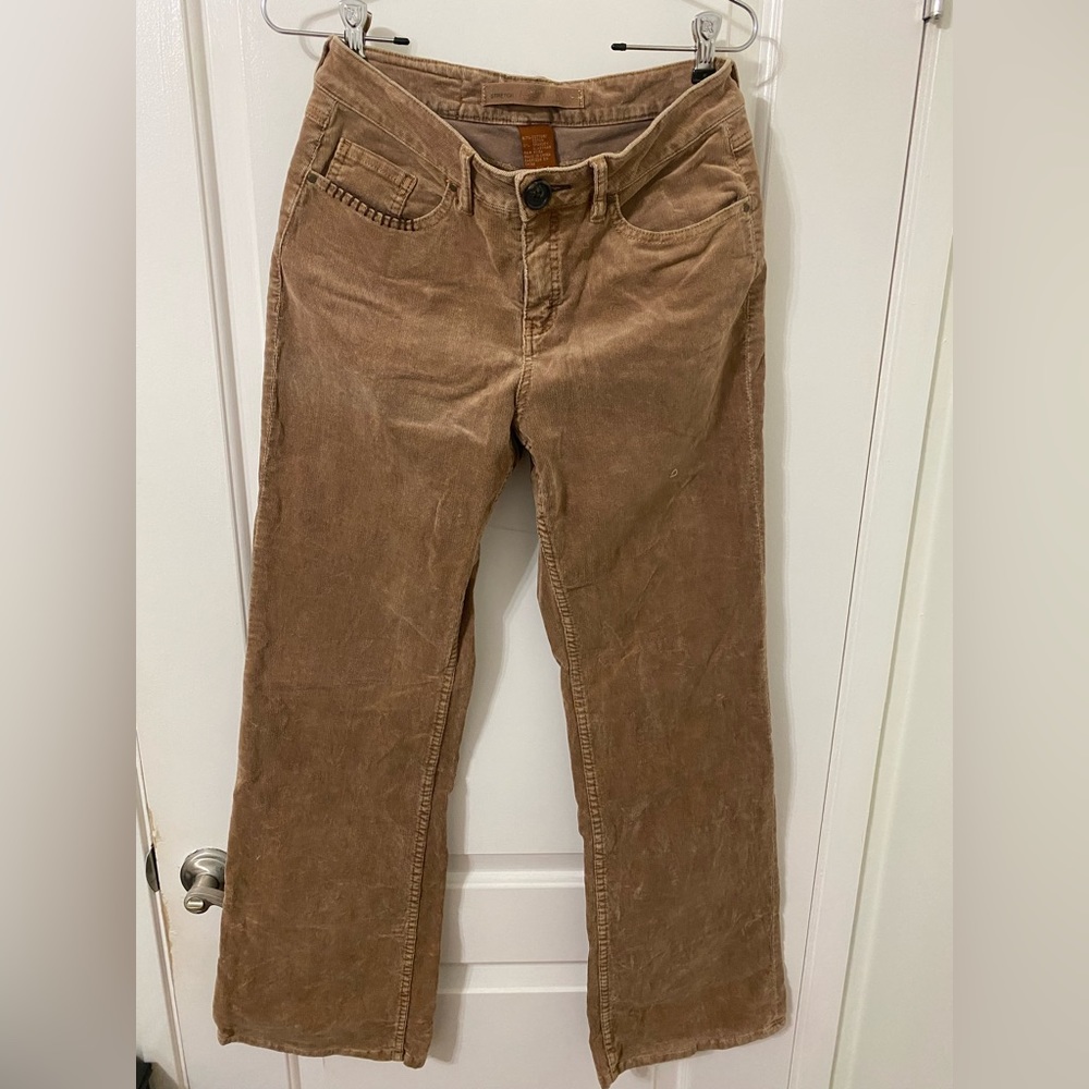 Christopher Blue tan corduroy bootcut pants.